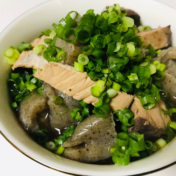 簡単おつまみ!生カツオと蒟蒻の生姜煮♫
